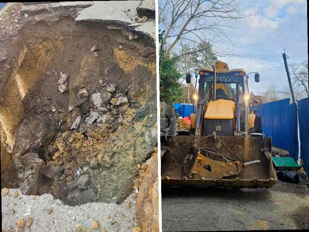 В Хостинском районе Сочи начали восстанавливать дорогу